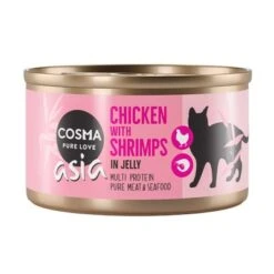 Cosma Mix Box Comida Húmeda En Gelatina -Catit Ventas 104534 pla cosma asia chickenshrimps 85g 2
