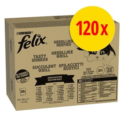 Felix Tasty Shreds 120 x 80 g - Jumbopack Felix Tasty Shreds 120 X 80 G - Jumbopack -Catit Ventas