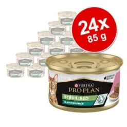 Purina Pro Plan Sterilised 24 X 85 G En Latas -Catit Ventas 171796 proplancat sterilised salmon 85g hs 02 9