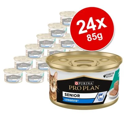 PURINA PRO PLAN Cat Senior Longevis 24 x 85 g en latas PURINA PRO PLAN Cat Senior Longevis 24 X 85 G En Latas -Catit Ventas