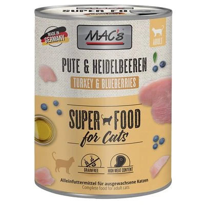 MAC's 6 x 800 g en latas para gatos MAC's 6 X 800 G En Latas Para Gatos -Catit Ventas 235292 pla macs katzenfutter pute heidelbeeren 800g hs 01 1