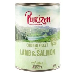 Purizon Adult 12 X 400 G Para Gatos, Sin Cereales - Pack Ahorro -Catit Ventas 242399 pla purizon cat adult lachslamm 400g 3