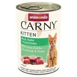 Animonda Carny Kitten 6 / 12 X 400 G -Catit Ventas 311597 pla carny kitten rind huhn kaninchen 400g hs 01 9