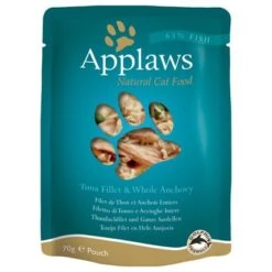 Applaws Selection 12 X 70g -Catit Ventas 31785 PLA Applaws Selection KF Pouch Thufisch mit ganzen Sardellen 70g 3