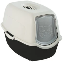 Arenero Para Gatos Rothopro Con Base Negra Y Tapa Blanca