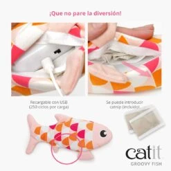 Catit Groovy Fish Naranja -Catit Ventas 43021 43022 Catit Groovy Fish Panel 3 EU ES 62864957366c5