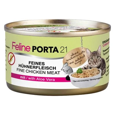 Feline Porta 21 comida para gatos 6 x 90 g Feline Porta 21 Comida Para Gatos 6 X 90 G -Catit Ventas 4710 pla felineporta21 huhnaloe 90g 2 1