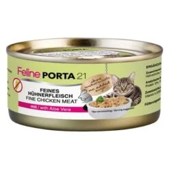 Feline Porta 21 Pack Ahorro 24 X 156 G -Catit Ventas 4719 pla felineporta21 huhnaloe 156g 1