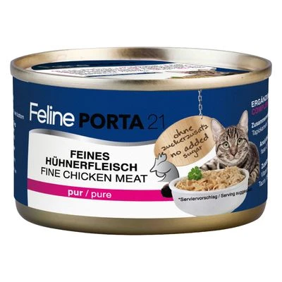 Feline Porta 21 comida para gatos 6 x 90 g Feline Porta 21 Comida Para Gatos 6 X 90 G -Catit Ventas 4720 pla felineporta21 huhnpur 90g 5 1
