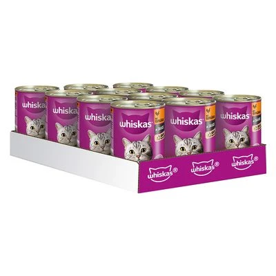 Whiskas 1+ años en lata 12 x 400 g Whiskas 1+ Años En Lata 12 X 400 G -Catit Ventas