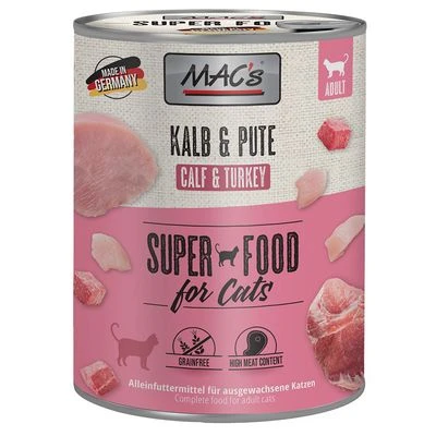 MAC's 6 x 800 g en latas para gatos MAC's 6 X 800 G En Latas Para Gatos -Catit Ventas 69646 pla macs katzenfutter kalb pute 800g hs 01 2