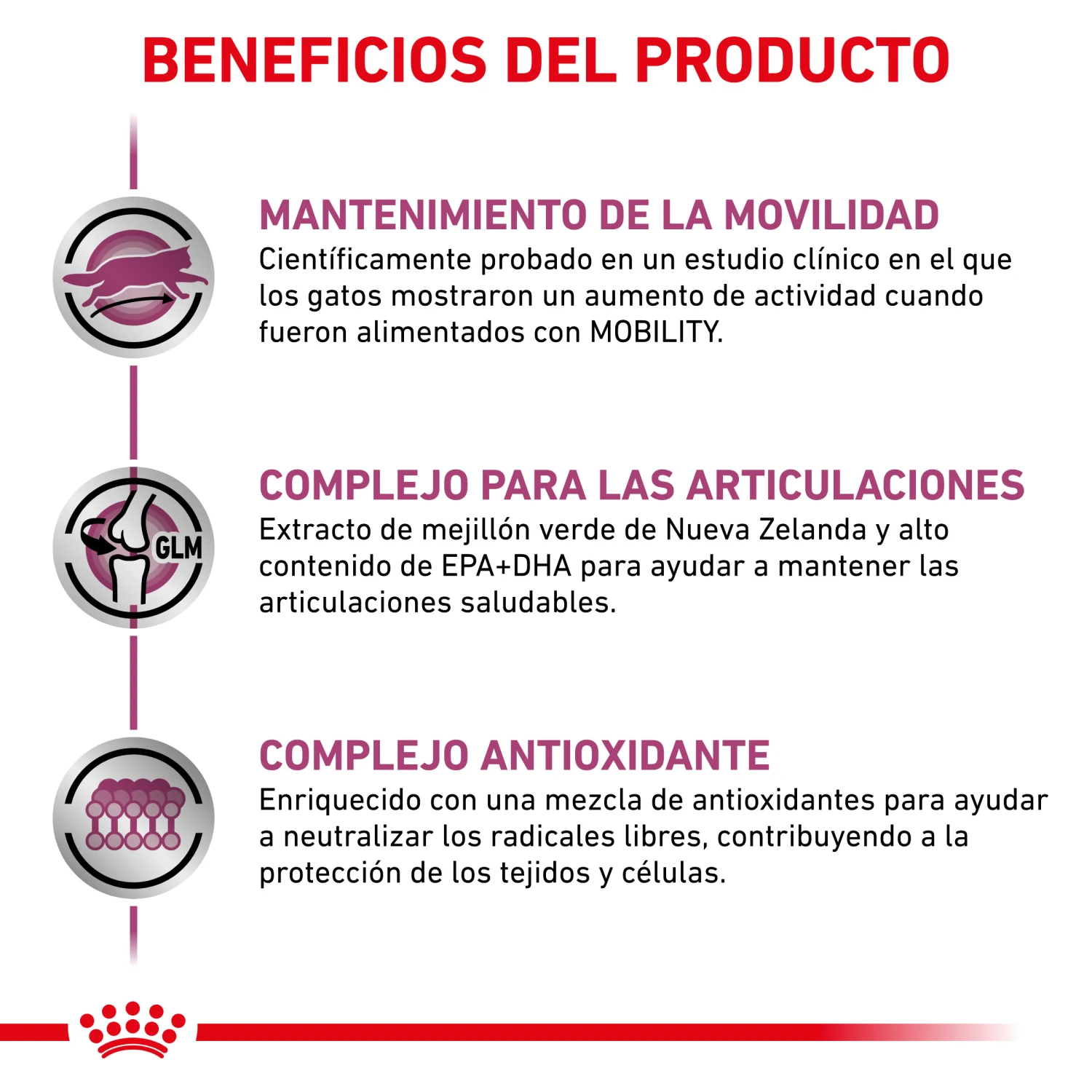 VD Feline Mobility ROYAL CANIN VD Feline Mobility -Catit Ventas BENEFICIOS 2 62fce5aea2137