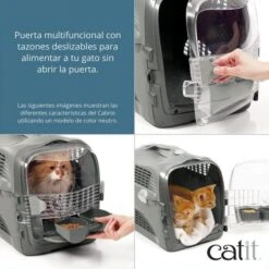 Catit Cabrio Transportín Para Gatos -Catit Ventas Puerta multifuncional con tazones deslizables para alimentar a tu gato sin abrir la puerta 628x628 6284f1aea5b87