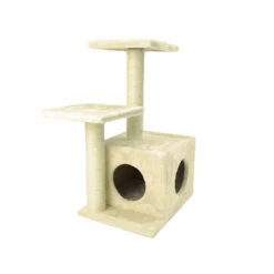 TK-Pet Corvus Rascador Con Refugio Beige Para Gatos