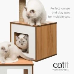 Catit Poste Natural -Catit Ventas Vesper Double is a perfect lounge and play spot for multiple cats 768x768 1 63752b9d0f384