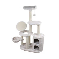 Nayeco Season Árbol Rascador Blanco De Tres Niveles Para Gatos