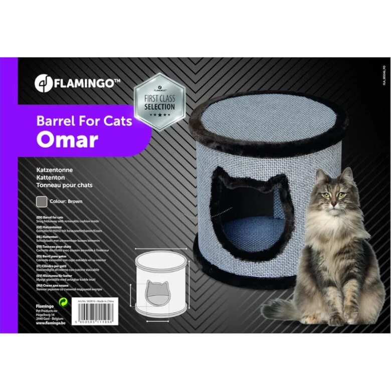 Flamingo Omar Cama Túnel Marrón para gatos. Flamingo Omar Cama Túnel Marrón Para Gatos. -Catit Ventas cama gatos flamingo tunel marron FLA560816 2