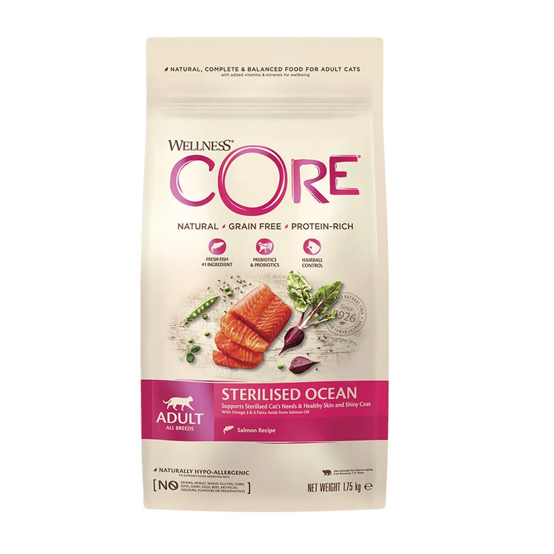 Wellness Core Adult Sterilised Ocean Salmón Pienso Para Gatos -Catit Ventas comida gatos wellnesss core grain free salmon sterilised WEL10716 M 2