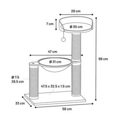Flamingo Wilma Árbol Rascador Gris Para Gatos -Catit Ventas rascador gatos flamingo wilma gris FLA561298 3