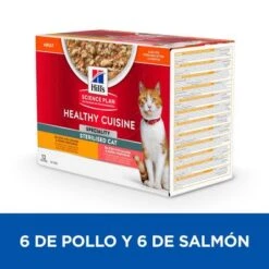 Hill's Science Plan Hill's Adult Sterilised Healthy Cuisine Con Pollo Y Salmón Para Gatos -Catit Ventas sp sterilized cat chicken salmon bk28509m bk28648m multipack 6